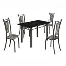 Conjunto de Mesa Paris 1,20m Com 4 Cadeiras Martelado Grafite Teixeira Conjunto de Mesa Paris 1,20m Com 4 Cadeiras Martelado Grafite Teixeira