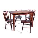 Conjunto de Mesa Portugal 110x80 com 4 Cadeiras Imbuia JM Móveis