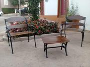 Conjunto de Mesa Portugal em Madeira e Alumínio Fundido Unifer Móveis