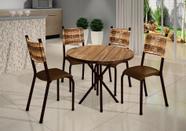 Conjunto de Mesa Quadrada Tampo de Madeira 4 Cadeiras França