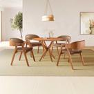 Conjunto de Mesa Redonda 100cm com 4 Cadeiras Gaia