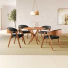 Conjunto de Mesa Redonda 100cm com 4 Cadeiras Gaia