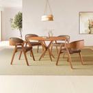 Conjunto de Mesa Redonda 120 Cm com 4 Cadeiras Gaia Yescasa Conjunto de Mesa Redonda 120 Cm com 4 Cadeiras Gaia Yescasa