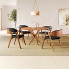 Conjunto de Mesa Redonda 120 Cm com 4 Cadeiras Gaia