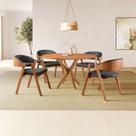 Conjunto de Mesa Redonda 120 Cm com 4 Cadeiras Gaia