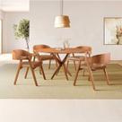 Conjunto de Mesa Redonda 120cm com 4 Cadeiras Luna