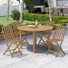Conjunto de Mesa Redonda e 4 Cadeiras Dobráveis Aster Yescasa Conjunto de Mesa Redonda e 4 Cadeiras Dobráveis Aster Yescasa