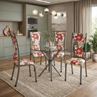 Conjunto de Mesa Redonda Tampo de Vidro 4 Cadeiras Dubai Conjunto de Mesa Redonda Tampo de Vidro 4 Cadeiras Dubai