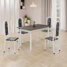 Conjunto de Mesa Retangular 120x75cm Tampo Ardósia Indiano 4 Cadeiras Lavínea