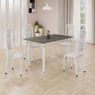 Conjunto de Mesa Retangular 120x75cm Tampo Ardósia Indiano 4 Cadeiras Lavínea