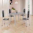 Conjunto de Mesa Retangular 120x75cm Tampo Granito Ocre 4 Cadeiras Lavínea