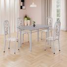 Conjunto de Mesa Retangular 120x75cm Tampo Granito Ocre 4 Cadeiras Lavínea Conjunto de Mesa Retangular 120x75cm Tampo Granito Ocre 4 Cadeiras Lavínea