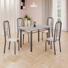 Conjunto de Mesa Retangular 120x75cm Tampo Granito Topázio 4 Cadeiras Lavínea