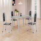 Conjunto de Mesa Retangular 120x75cm Tampo Granito Topázio 4 Cadeiras Lavínea Conjunto de Mesa Retangular 120x75cm Tampo Granito Topázio 4 Cadeiras Lavínea