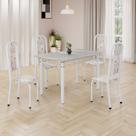 Conjunto de Mesa Retangular 120x75cm Tampo Granito Topázio 4 Cadeiras Lavínea