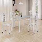 Conjunto de Mesa Retangular 120x75cm Tampo Granito Topázio 4 Cadeiras Lavínea