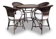 Conjunto de Mesa Sala de Jantar 4 Cadeiras Fibra Sintética Jardim Café Fibra Sintética Varanda Fibras