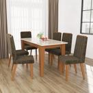 Conjunto de Mesa Sala de Jantar com 6 Cadeiras Roma