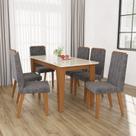 Conjunto de Mesa Sala de Jantar com 6 Cadeiras Roma