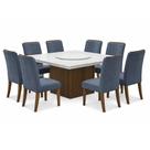 Conjunto De Mesa Sala de Jantar Com Tampo Giratório Amsterdã 1,36m 8 Cadeiras Grécia