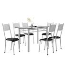 Conjunto De Mesa Sala De Jantar Sara Com 6 Cadeiras Tubular Conjunto De Mesa Sala De Jantar Sara Com 6 Cadeiras Tubular