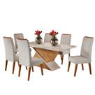 Conjunto de Mesa Sala de Jantar Tampo com Vidro Engel 1,80m 6 Cadeiras Sofia Madeirado Viero Conjunto de Mesa Sala de Jantar Tampo com Vidro Engel 1,80m 6 Cadeiras Sofia Madeirado Viero