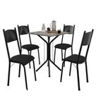 Conjunto De Mesa Sala De Jantar Thais Com 4 Cadeiras Granito Tubular Artefamol Preto Conjunto De Mesa Sala De Jantar Thais Com 4 Cadeiras Granito Tubular Artefamol Preto