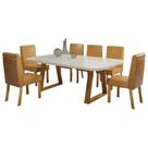 Conjunto de Mesa Sofistic 6 Cadeira Tampo com Vidro Bom Pastor