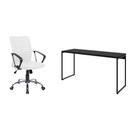 Conjunto de Mesa Studio Preta 150 cm com Cadeira de Escritório Diretor Giratória Oslo Branca Conjunto de Mesa Studio Preta 150 cm com Cadeira de Escritório Diretor Giratória Oslo Branca