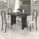 Conjunto de Mesa Tampo Ardósia 120x75cm com 4 Cadeiras Lavínea