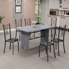 Conjunto de Mesa Tampo de Granito Ocre com 6 Cadeiras Lorena Yescasa