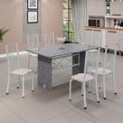 Conjunto de Mesa Tampo de Granito Ocre com 6 Cadeiras Lorena Yescasa