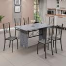 Conjunto de Mesa Tampo de Granito Ocre com 6 Cadeiras Lorena Yescasa