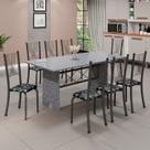 Conjunto de Mesa Tampo de Granito Ocre com 8 Cadeiras Lorena Yescasa