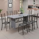 Conjunto de Mesa Tampo de Granito Ocre com 8 Cadeiras Lorena Yescasa