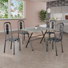 Conjunto de Mesa Tubular 062 100x60cm Tampo em Granito com 4 Cadeiras Lívia