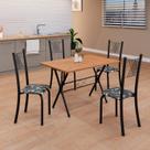 Conjunto de Mesa Tubular 062 100x60cm Tampo em Mdf com 4 Cadeiras Sara