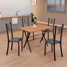Conjunto de Mesa Tubular 062 100x60cm Tampo em Mdf com 4 Cadeiras Sara
