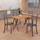 Conjunto de Mesa Tubular 062 100x60cm Tampo em Mdf com 4 Cadeiras Sara
