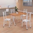 Conjunto de Mesa Tubular 062 100x60cm Tampo em Mdf com 4 Cadeiras Sara