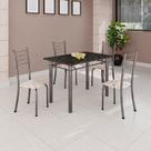 Conjunto de Mesa Tubular 100cm X 60cm com Tampo e 4 Cadeiras Dany