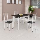 Conjunto de Mesa Tubular 100cm X 60cm com Tampo e 4 Cadeiras Dany