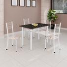 Conjunto de Mesa Tubular 100x60cm com Tampo e 4 Cadeiras Dany