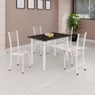Conjunto de Mesa Tubular 100x60cm com Tampo e 4 Cadeiras Dany