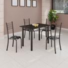 Conjunto de Mesa Tubular 100x60cm com Tampo e 4 Cadeiras Dany