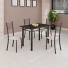 Conjunto de Mesa Tubular 100x60cm com Tampo e 4 Cadeiras Dany