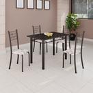 Conjunto de Mesa Tubular 100x60cm com Tampo e 4 Cadeiras Dany