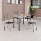 Conjunto de Mesa Tubular 100x60cm Tampo com 4 Cadeiras Dany Conjunto de Mesa Tubular 100x60cm Tampo com 4 Cadeiras Dany