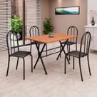 Conjunto de Mesa Tubular 100x60cm Tampo em Mdf com 4 Cadeiras Ane B