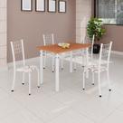 Conjunto de Mesa Tubular 100x60cm Tampo em Mdf e 4 Cadeiras Dany Conjunto de Mesa Tubular 100x60cm Tampo em Mdf e 4 Cadeiras Dany
